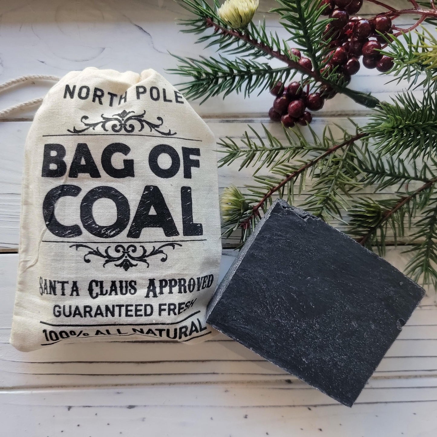 Bag of Coal Natural Bar Soap, 4 oz - Seasonal-Bar Soap-Perfectly Natural Soap