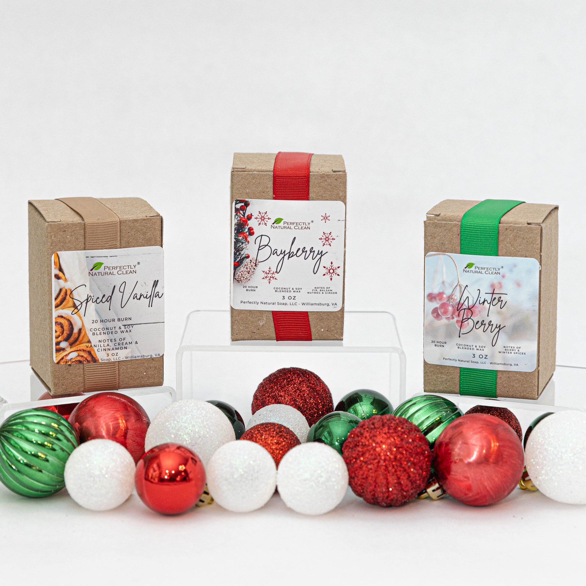 Holiday Boxed Small Candle - Choice of Scent, 3 oz-Candles-Perfectly Natural Soap