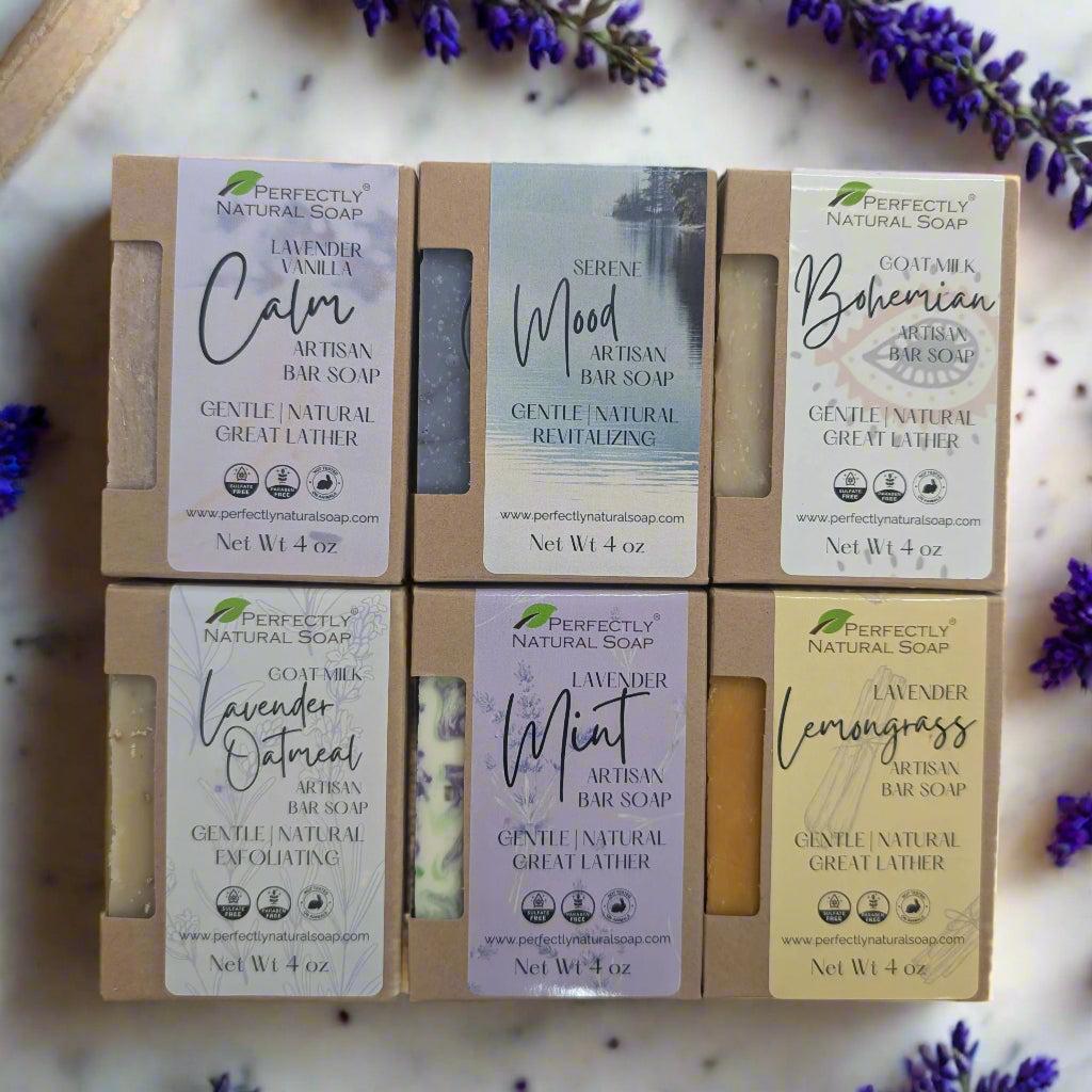 Lavender Lovers 6 Pack Bar Soap Set-Gift Sets / Certificates-Perfectly Natural Soap