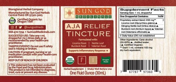 Organic Aja Relief Tincture 1oz-Apothecary-Perfectly Natural Soap